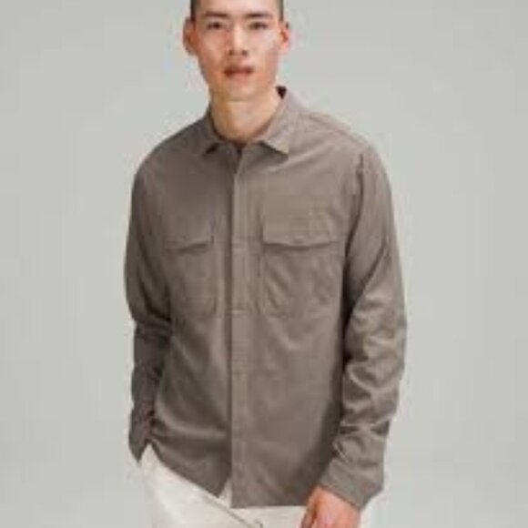 Lululemon Airing Easy Overshirt *Ventlight Mesh Heathered Rover Size L - Picture 1 of 5